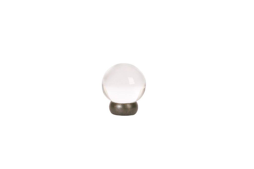Glass Ball Knob by Lew's Hardware - 1-1/4" - Oil-rubbed Bronze - Transparent Clear - New York Hardware