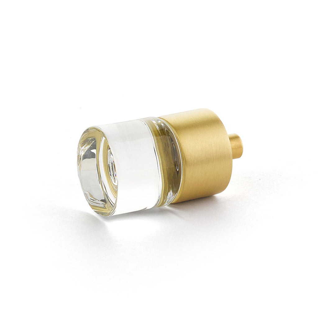 City Lights  Cylinder Glass Knob by Schaub - Satin Brass - New York Hardware