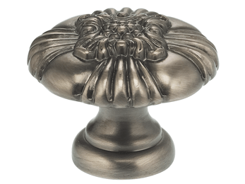 1-1/8" Diameter Omnia Floral Center Cabinet Knob Pewter- Lacquered - New York Hardware