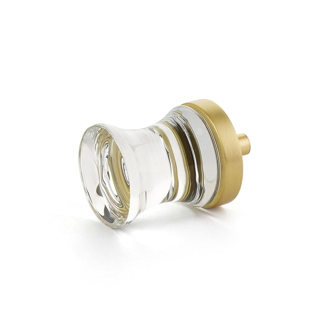 City Lights  Concave Glass Knob by Schaub - Satin Brass - New York Hardware