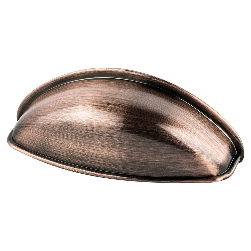 Brushed Antique Copper - 64mm - Euro Moderno Cup Pull by Berenson - New York Hardware
