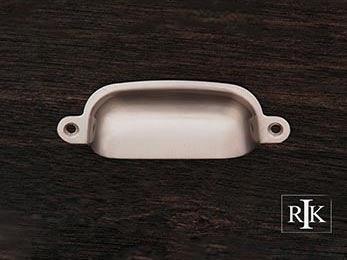 Flat Box Cup Pull  3 3/4" (95mm) - Pewter - New York Hardware Online
