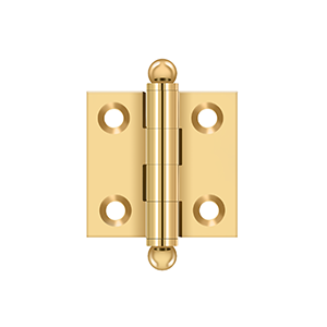 Solid Brass Cabinet  Hinge with Ball Tips by Deltana - 1-1/2" x 1-1/2" - PVD Polished Brass - New York Hardware