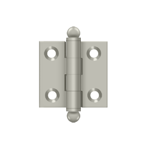 Solid Brass Cabinet  Hinge with Ball Tips by Deltana - 1-1/2" x 1-1/2" - Brushed Nickel - New York Hardware
