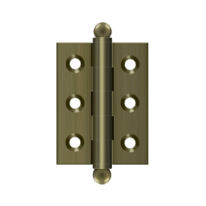 Solid Brass Cabinet  Hinge with Ball Tips by Deltana - 2" x 1-1/2" - Antique Brass - New York Hardware