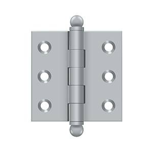 Solid Brass Cabinet  Hinge with Ball Tips by Deltana - 2" x 2"  - Brushed Chrome - New York Hardware