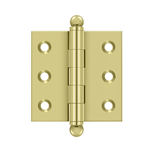 Solid Brass Cabinet  Hinge with Ball Tips by Deltana - 2" x 2"  - Polished Brass - New York Hardware