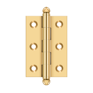 Solid Brass Cabinet  Hinge with Ball Tips by Deltana - 2-1/2" x 1-11/16" - PVD Polished Brass - New York Hardware