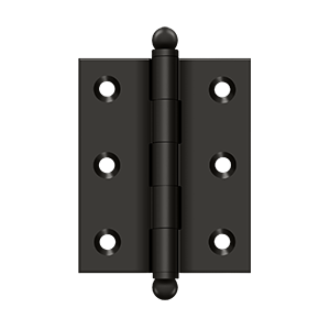 Solid Brass Cabinet  Hinge with Ball Tips by Deltana - 2-1/2" x 2" - Oil Rubbed Bronze - New York Hardware