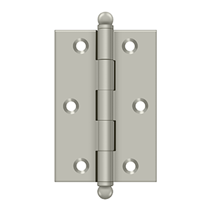 Solid Brass Cabinet  Hinge with Ball Tips by Deltana - 3" x 2" - Brushed Nickel - New York Hardware
