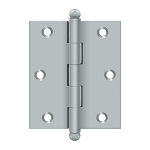 Solid Brass Cabinet  Hinge with Ball Tips by Deltana - 3" x 2-1/2" - Brushed Chrome - New York Hardware