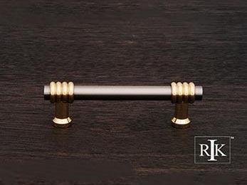 Two Tone Swirl Pull 4 1/2" (114mm) - Pewter & Brass - New York Hardware