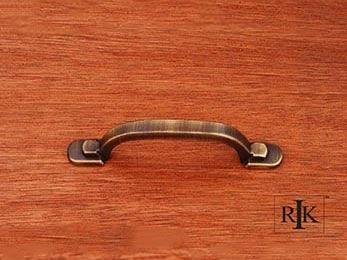 Two Step Foot Rectangular Pull 4 1/8" (105mm) - Antique English - New York Hardware