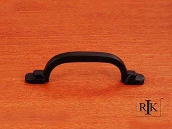 Two Step Foot Rectangular Pull 4 1/8" (105mm) - Black - New York Hardware