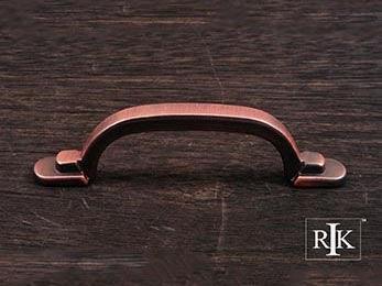 Two Step Foot Rectangular Pull 4 1/8" (105mm) - Distressed Copper - New York Hardware