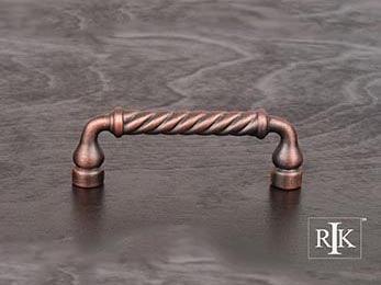 Twisted Pull 3 1/2" (89mm) - Distressed Copper - New York Hardware