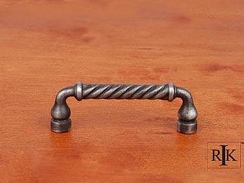 Twisted Pull 3 1/2" (89mm) - Distressed Nickel - New York Hardware