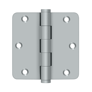 Solid Brass 1/4" Radius Residential Hinge by Deltana - 3-1/2" x 3-1/2" - Brushed Chrome - New York Hardware