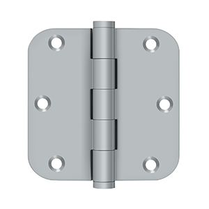 Solid Brass 5/8" Radius Residential Hinge by Deltana - 3-1/2" x 3-1/2" x 5/8" - Brushed Chrome - New York Hardware