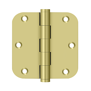 Solid Brass 5/8" Radius Hinge by Deltana - 3-1/2" x 3-1/2" - Polished Brass - New York Hardware