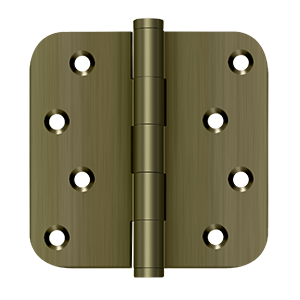 Solid Brass Square Zig-Zag Residential Hinge by Deltana - 4" x 4" x 5/8"  - Antique Brass - New York Hardware