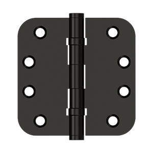 Solid Brass 5/8" Radius Ball Bearings Hinge by Deltana - 4" x 4" - Oil Rubbed Bronze - New York Hardware