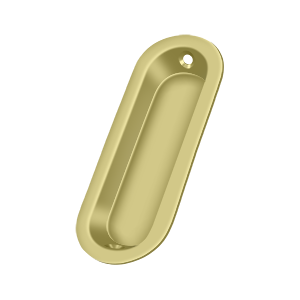 Thick Oblong Flush Pull by Deltana -  - Polished Brass - New York Hardware