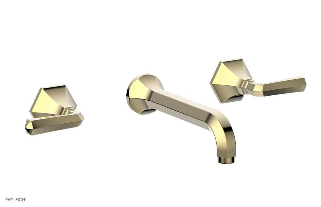 1-1/8" - Polished Brass Uncoated - LE VERRE & LA CROSSE Wall Tub Set - Lever Handles by Phylrich - New York Hardware
