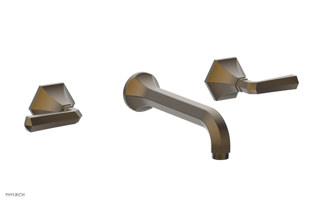 1-1/8" - Old English Brass - LE VERRE & LA CROSSE Wall Tub Set - Lever Handles by Phylrich - New York Hardware
