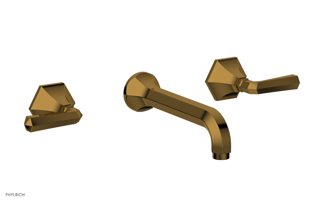 1-1/8" - French Brass - LE VERRE & LA CROSSE Wall Tub Set - Lever Handles by Phylrich - New York Hardware