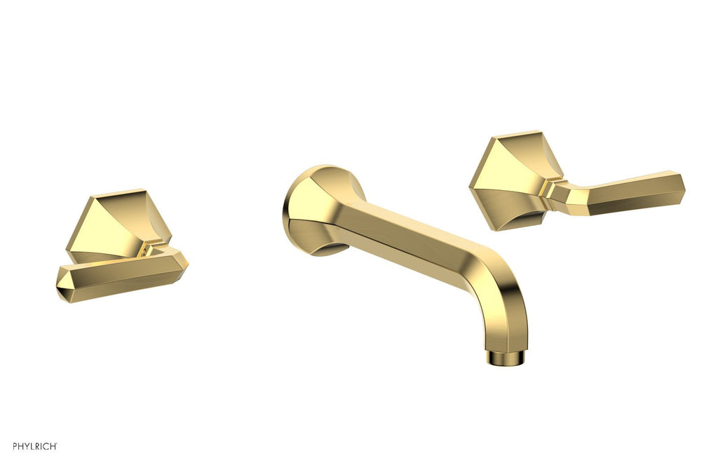 1-1/8" - Satin Gold - LE VERRE & LA CROSSE Wall Tub Set - Lever Handles by Phylrich - New York Hardware