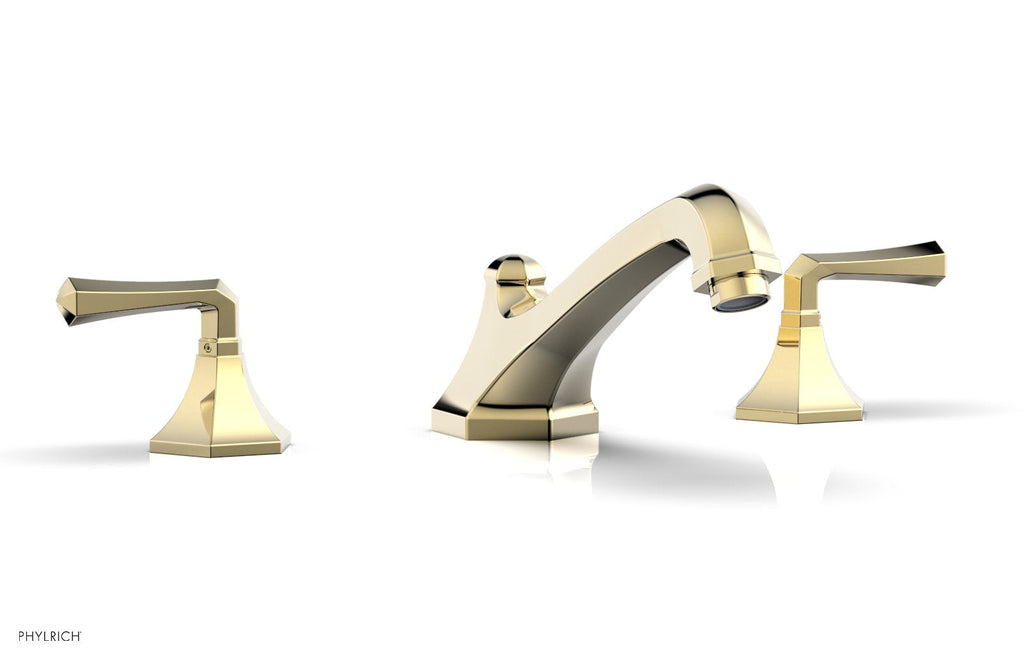 1-1/8" - Polished Brass Uncoated - LE VERRE & LA CROSSE Deck Tub Set - Lever Handles  by Phylrich - New York Hardware