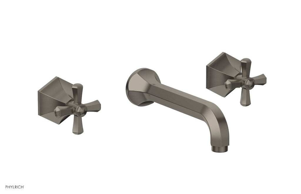 1-1/8" - Pewter - LE VERRE & LA CROSSE Wall Tub Set - Cross Handles  by Phylrich - New York Hardware