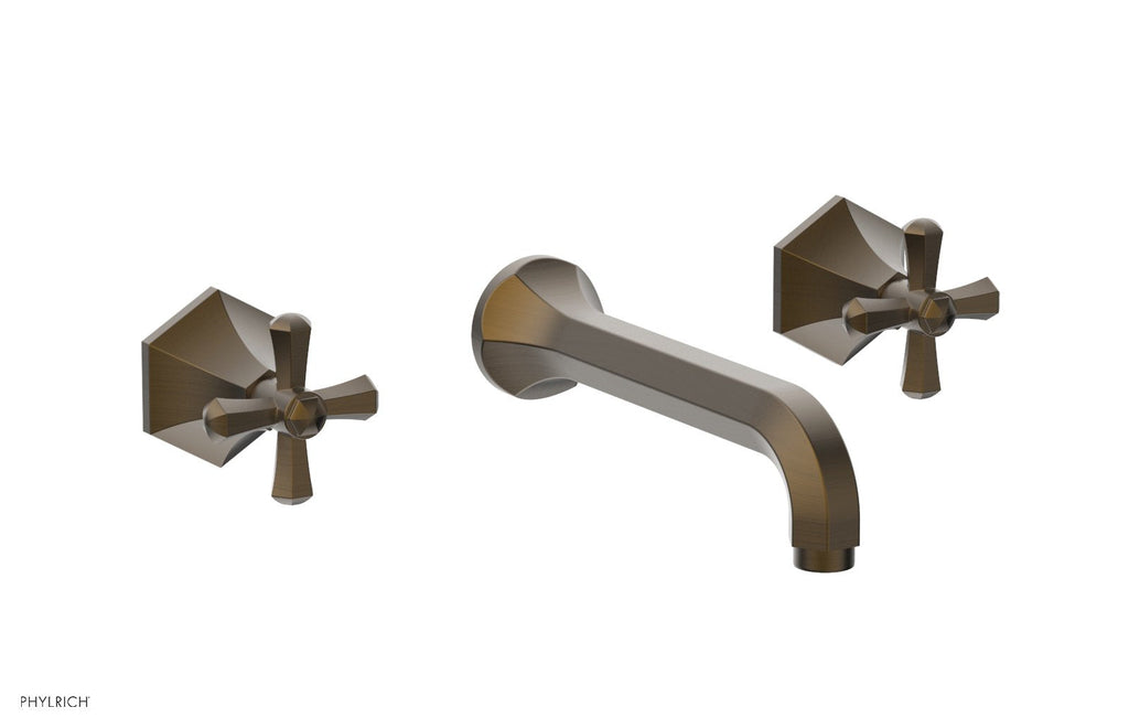 1-1/8" - Old English Brass - LE VERRE & LA CROSSE Wall Tub Set - Cross Handles  by Phylrich - New York Hardware