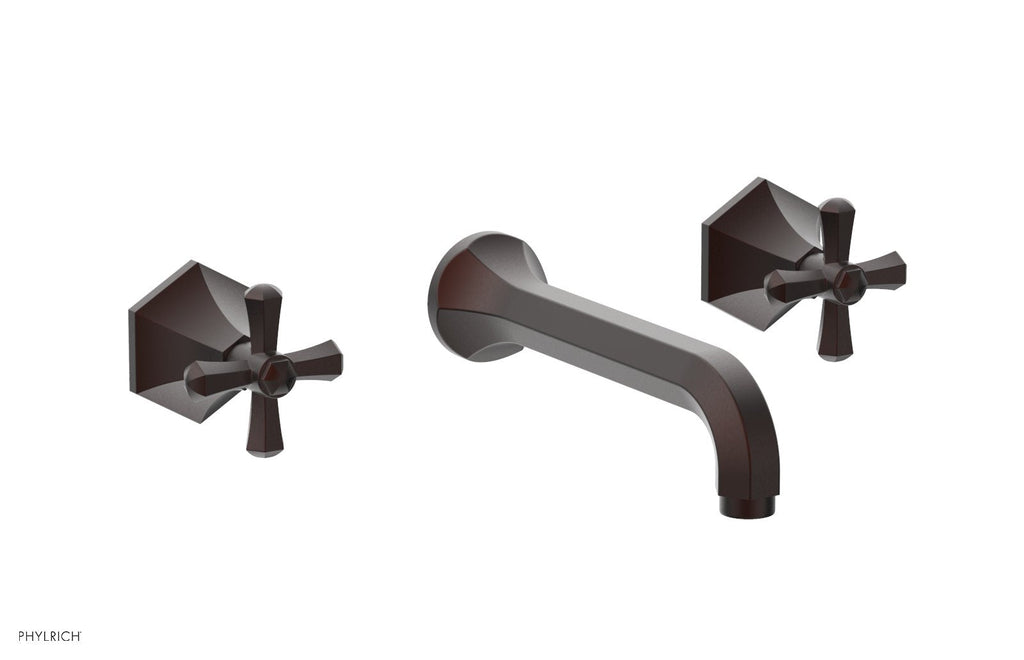 1-1/8" - Weathered Copper - LE VERRE & LA CROSSE Wall Tub Set - Cross Handles  by Phylrich - New York Hardware