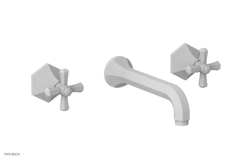 1-1/8" - Satin White - LE VERRE & LA CROSSE Wall Tub Set - Cross Handles  by Phylrich - New York Hardware