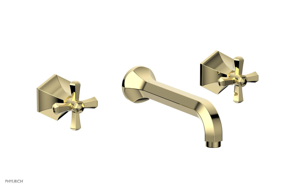 1-1/8" - Polished Brass - LE VERRE & LA CROSSE Wall Tub Set - Cross Handles  by Phylrich - New York Hardware