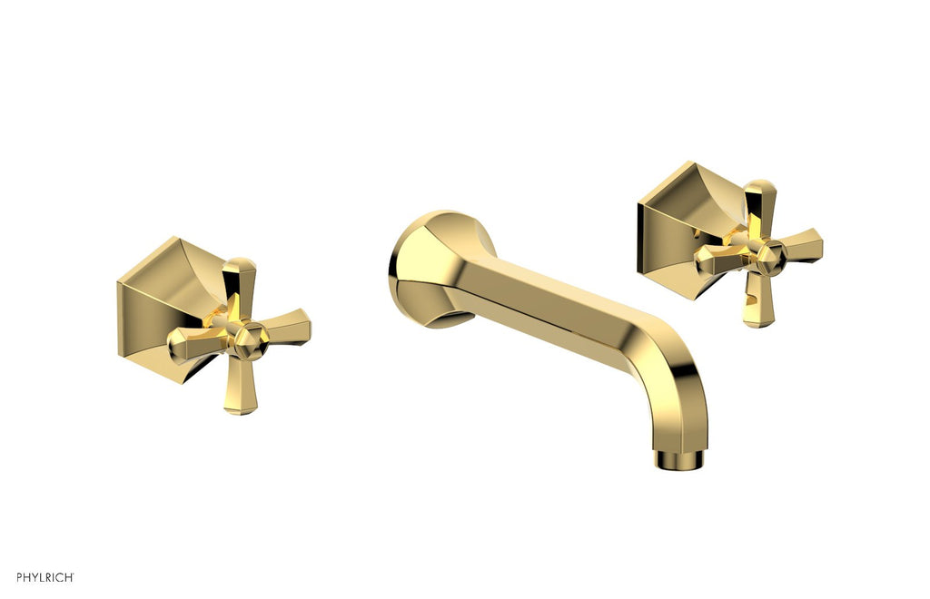1-1/8" - Polished Gold - LE VERRE & LA CROSSE Wall Tub Set - Cross Handles  by Phylrich - New York Hardware