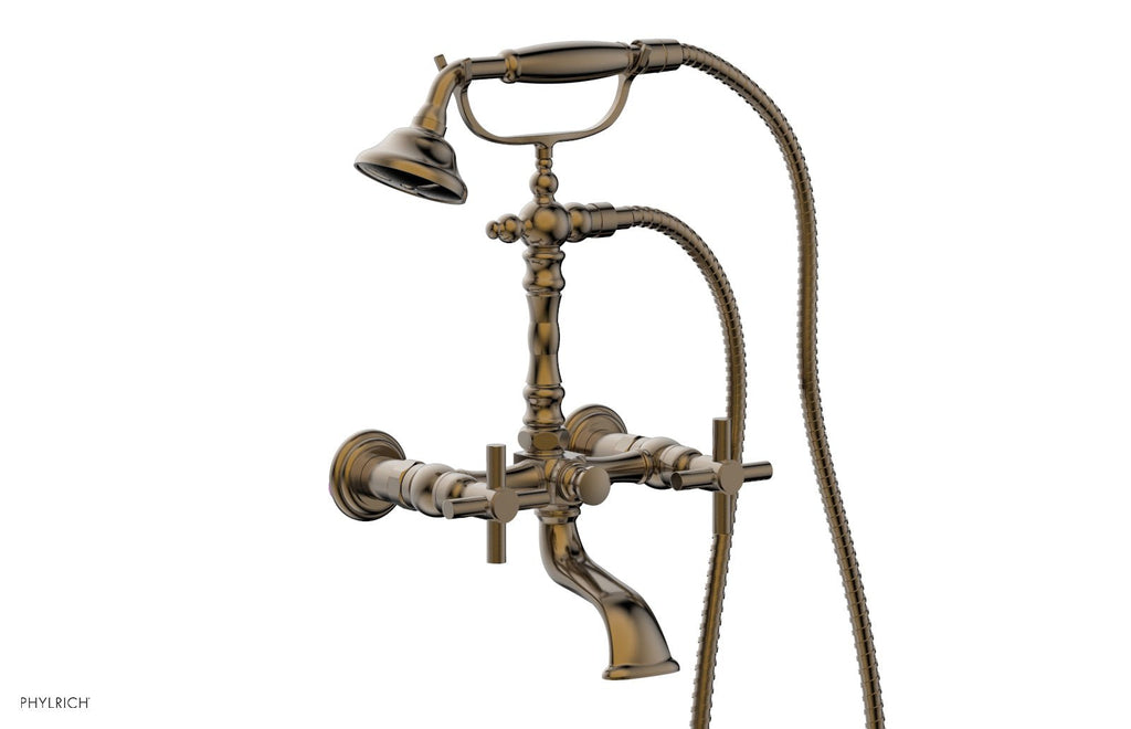 BASIC Exposed Tub & Hand Shower   Tubular Handle by Phylrich - Antique Brass