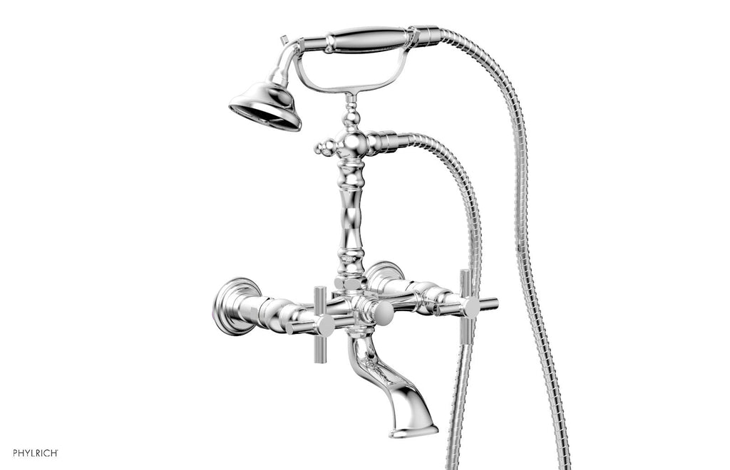 BASIC Exposed Tub & Hand Shower   Tubular Handle by Phylrich - Satin Brass