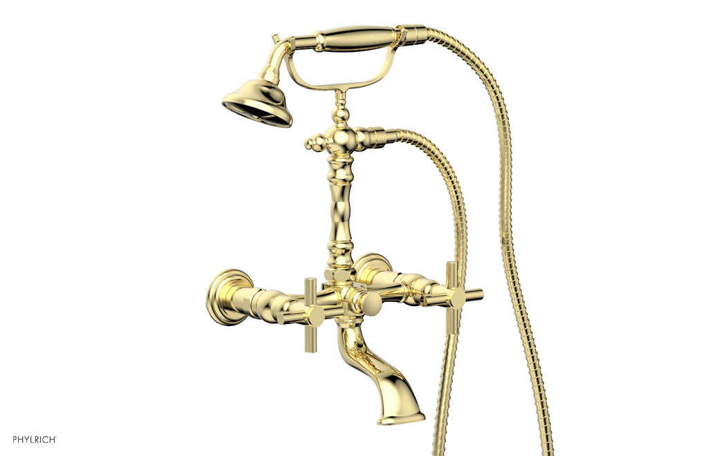 BASIC Exposed Tub & Hand Shower   Tubular Handle by Phylrich - Polished Brass
