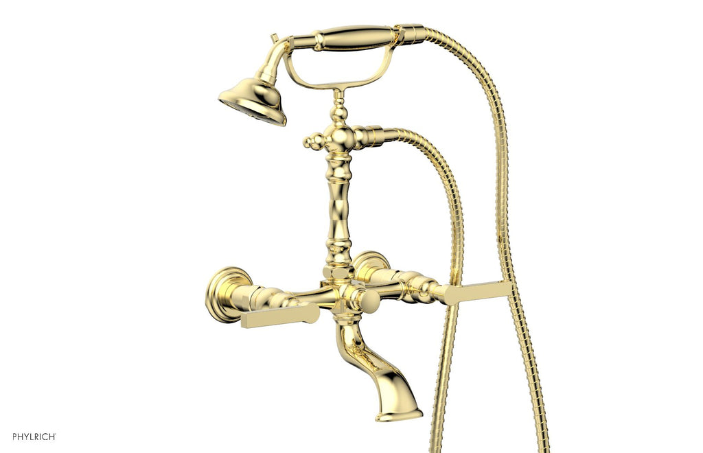 HEX MODERN Exposed Tub & Hand Shower   Lever Handle by Phylrich - Polished Brass