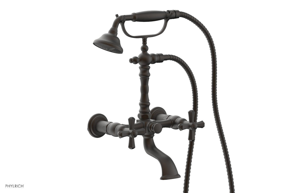 LE VERRE & LA CROSSE Exposed Tub & Hand Shower   Cross Handle by Phylrich - Oil Rubbed Bronze