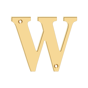 Residential Letter W by Deltana -  - PVD Polished Brass - New York Hardware