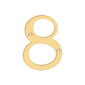Home Accessories Solid Brass Numbers 8 by Deltana - 4" - PVD Polished Brass - New York Hardware