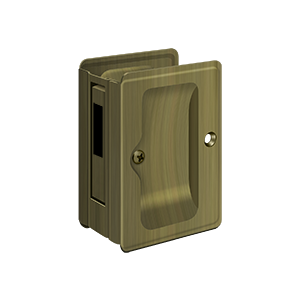 Heavy Duty Sliding Door Reciver Adjustable Pocket Lock by Deltana -  - Antique Brass - New York Hardware