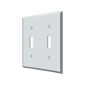 Double Toggle Switch Plate  by Deltana -  - Polished Chrome - New York Hardware