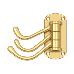 Heavy Duty Triple Swivel Hook by Deltana -  - PVD Polished Brass - New York Hardware