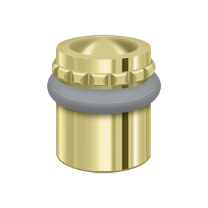 Round Pattern Cap Universal Solid Brass Floor Bumper by Deltana - 1-5/8" - Polished Brass - New York Hardware
