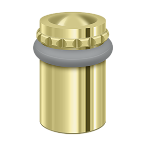 Round Pattern Cap Universal Solid Brass Floor Bumper by Deltana - 2-1/8" - Polished Brass - New York Hardware
